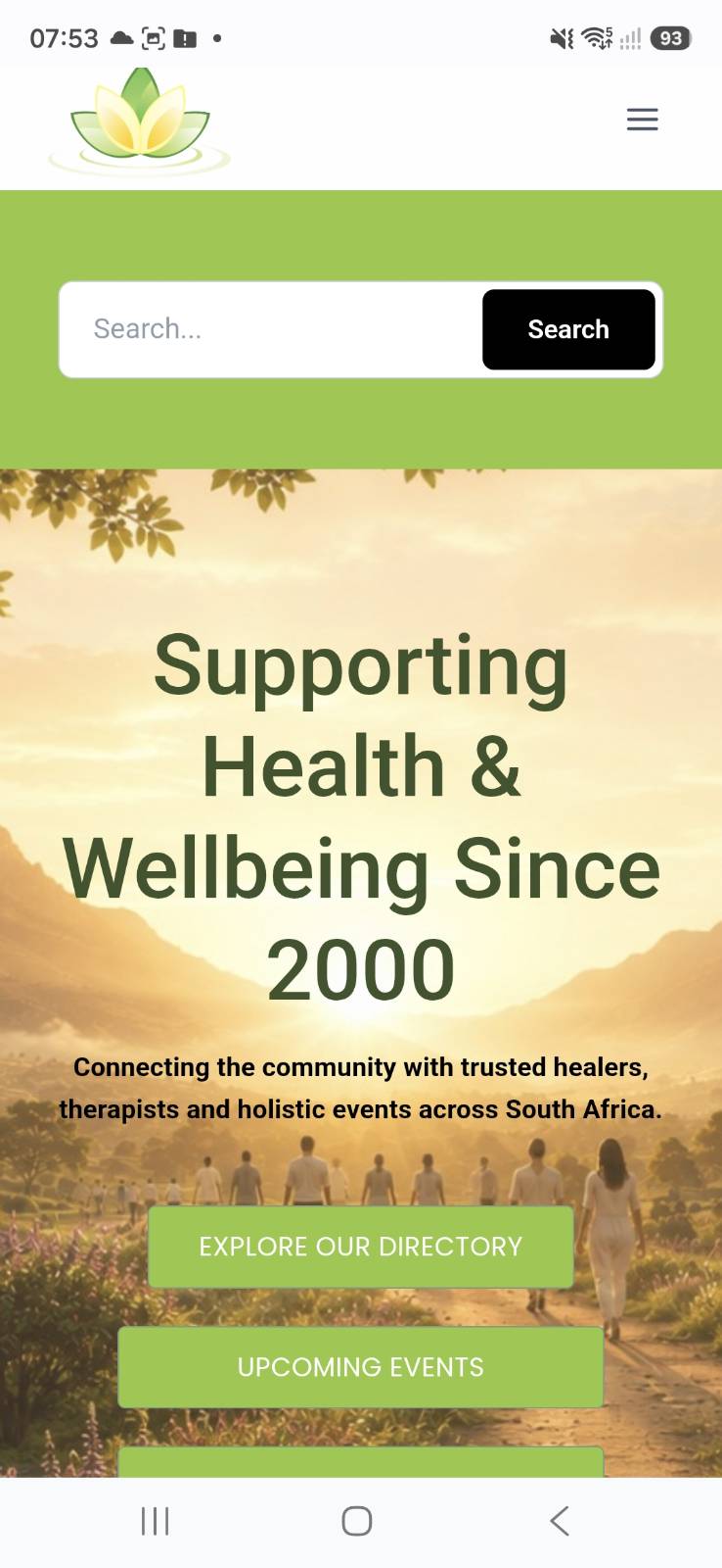 Mobile view of the Body and Mind South African wellness directory