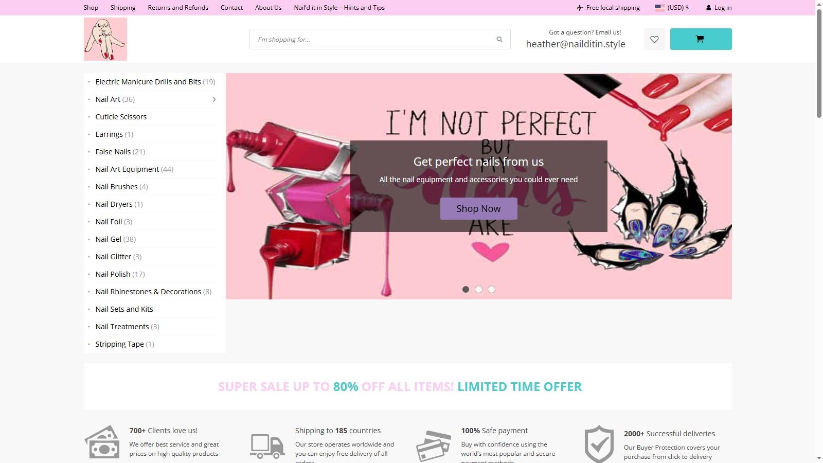 Nail'd It In Style ecommerce website project supported by WebCoZa